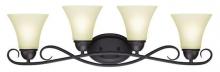  6307000 - 4 Light Wall Fixture Oil Rubbed Bronze Finish Frosted Glass