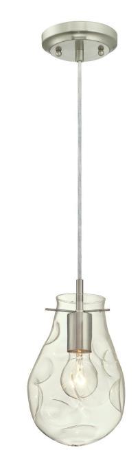  6329100 - Mini Pendant Brushed Nickel Finish Clear Indented Glass