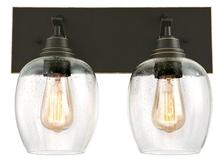  6333300 - 2 Light Wall Fixture Oil Rubbed Bronze Finish with Highlights Clear Seeded Glass