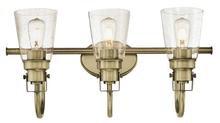  6334000 - 3 Light Wall Fixture Antique Brass Finish Clear Seeded Glass