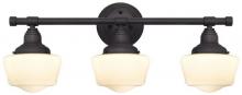  6342100 - 3 Light Wall Fixture Oil Rubbed Bronze Finish White Opal Glass
