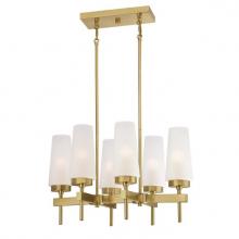 6352700 - 6 Light Chandelier Champagne Brass Finish Frosted Glass