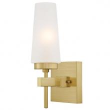  6353000 - 1 Light Wall Fixture Champagne Brass Finish Frosted Glass
