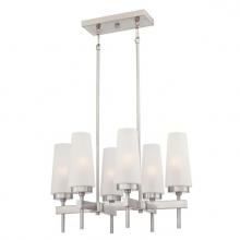  6353100 - 6 Light Chandelier Brushed Nickel Finish Frosted Glass