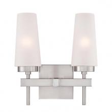  6353300 - 2 Light Wall Fixture Brushed Nickel Finish Frosted Glass