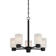  6353800 - 5 Light Chandelier Oil Rubbed Bronze Finish Frosted Glass