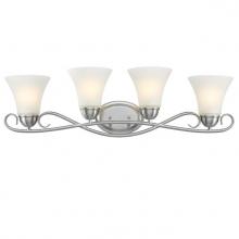  6573700 - 4 Light Wall Fixture Brushed Nickel Finish Frosted Glass