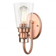  6574600 - 1 Light Wall Fixture Washed Copper Finish Clear Seeded Glass