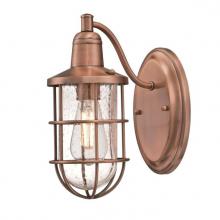  6580600 - Wall Fixture Washed Copper Finish Clear Seeded Glass