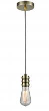 Innovations Lighting 100AB-10BW-5AB - Gatsby - 1 Light - 2 inch - Antique Brass - Cord hung - Mini Pendant