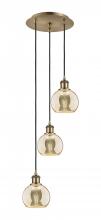 Innovations Lighting 113B-3P-AB-G128-6 - Athens - 3 Light - 12 inch - Antique Brass - Cord Hung - Multi Pendant