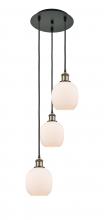  113B-3P-BAB-G101 - Belfast - 3 Light - 13 inch - Black Antique Brass - Cord Hung - Multi Pendant