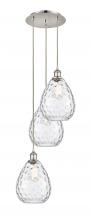  113B-3P-PN-G372 - Waverly - 3 Light - 15 inch - Polished Nickel - Cord Hung - Multi Pendant