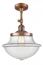Innovations Lighting 201F-AC-G542 - Oxford - 1 Light - 12 inch - Antique Copper - Adjustable Semi-Flush Mount