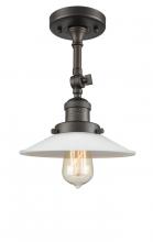 Innovations Lighting 201F-OB-G1-LED - Halophane - 1 Light - 9 inch - Oil Rubbed Bronze - Adjustable Semi-Flush Mount