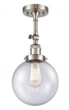 Innovations Lighting 201F-SN-G204-8 - Beacon - 1 Light - 8 inch - Brushed Satin Nickel - Adjustable Semi-Flush Mount