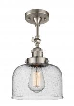 Innovations Lighting 201F-SN-G74-LED - Bell - 1 Light - 8 inch - Brushed Satin Nickel - Adjustable Semi-Flush Mount