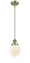  201S-AB-G201-6 - Beacon - 1 Light - 6 inch - Antique Brass - Stem Hung - Mini Pendant