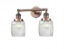 Innovations Lighting 208-AC-G302 - Colton - 2 Light - 16 inch - Antique Copper - Adjustable Bath Vanity Light