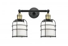 Innovations Lighting 208-BAB-G51-CE - Bell Cage - 2 Light - 16 inch - Black Antique Brass - Adjustable Bath Vanity Light