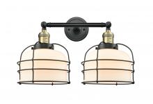 Innovations Lighting 208-BAB-G71-CE - Bell Cage - 2 Light - 19 inch - Black Antique Brass - Adjustable Bath Vanity Light