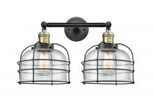  208-BAB-G74-CE - Bell Cage - 2 Light - 19 inch - Black Antique Brass - Bath Vanity Light