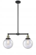 Innovations Lighting 209-BAB-G204-8 - Beacon - 2 Light - 25 inch - Black Antique Brass - Stem Hung - Adjustable Island Light