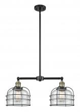 Innovations Lighting 209-BAB-G74-CE - Bell Cage - 2 Light - 24 inch - Black Antique Brass - Stem Hung - Adjustable Island Light
