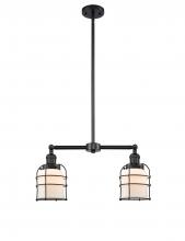 Innovations Lighting 209-BK-G51-CE - Bell Cage - 2 Light - 21 inch - Matte Black - Stem Hung - Adjustable Island Light