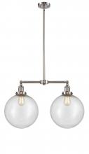 Innovations Lighting 209-SN-G204-12 - Beacon - 2 Light - 27 inch - Brushed Satin Nickel - Stem Hung - Adjustable Island Light