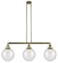 Innovations Lighting 213-AB-G204-10 - Beacon - 3 Light - 42 inch - Antique Brass - Stem Hung - Adjustable Island Light