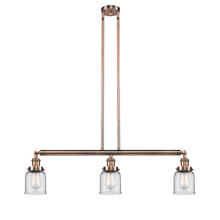 Innovations Lighting 213-AC-G52 - Bell - 3 Light - 38 inch - Antique Copper - Stem Hung - Adjustable Island Light