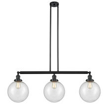 Innovations Lighting 213-BK-G204-10 - Beacon - 3 Light - 42 inch - Matte Black - Stem Hung - Adjustable Island Light
