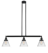Innovations Lighting 213-BK-G42 - Cone - 3 Light - 40 inch - Matte Black - Stem Hung - Adjustable Island Light