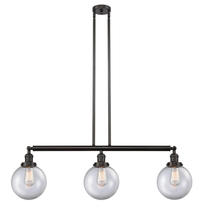 Innovations Lighting 213-OB-G202-8 - Beacon - 3 Light - 41 inch - Oil Rubbed Bronze - Stem Hung - Adjustable Island Light