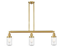 Innovations Lighting 213-SG-G314 - Dover - 3 Light - 37 inch - Satin Gold - Stem Hung - Adjustable Island Light