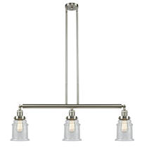 Innovations Lighting 213-SN-G184 - Canton - 3 Light - 39 inch - Brushed Satin Nickel - Stem Hung - Adjustable Island Light