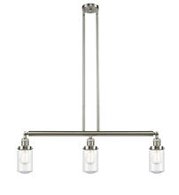 Innovations Lighting 213-SN-G314 - Dover - 3 Light - 37 inch - Brushed Satin Nickel - Stem Hung - Adjustable Island Light