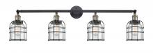 Innovations Lighting 215-BAB-G52-CE - Bell Cage - 4 Light - 42 inch - Black Antique Brass - Adjustable Bath Vanity Light