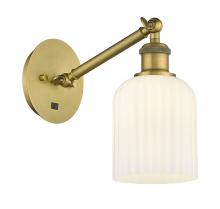Innovations Lighting 317-1W-BB-G559-5GWH - Bridal Veil - 1 Light - 5 inch - Brushed Brass - Adjustable Sconce