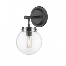  351-1W-BK-CL - Span - 1 Light - 6 inch - Matte Black - Cord hung - Bath Vanity Light