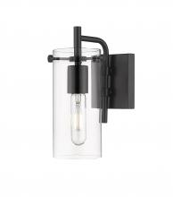  352-1W-BK-CL - Press - 1 Light - 5 inch - Matte Black - Bath Vanity Light