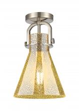 Innovations Lighting 410-1F-SN-G411-8ME - Newton Cone - 1 Light - 8 inch - Satin Nickel - Flush Mount