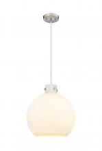  410-1PL-SN-G410-16WH - Newton Sphere - 1 Light - 16 inch - Brushed Satin Nickel - Cord hung - Pendant