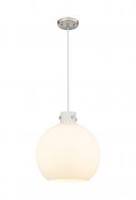  410-1PL-SN-G410-18WH - Newton Sphere - 1 Light - 18 inch - Brushed Satin Nickel - Cord hung - Pendant