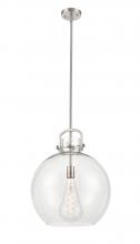 410-1S-SN-16CL - Newton Sphere - 1 Light - 16 inch - Brushed Satin Nickel - Cord hung - Pendant