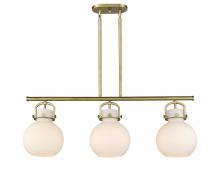  410-3I-BB-G410-10WH - Newton Sphere - 3 Light - 42 inch - Brushed Brass - Island Light