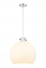  410-3PL-PN-G410-18WH - Newton Sphere - 3 Light - 18 inch - Polished Nickel - Cord hung - Pendant
