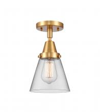  447-1C-SG-G62 - Cone - 1 Light - 6 inch - Satin Gold - Flush Mount