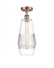 Innovations Lighting 516-1C-AC-G682-7 - Windham - 1 Light - 7 inch - Antique Copper - Semi-Flush Mount